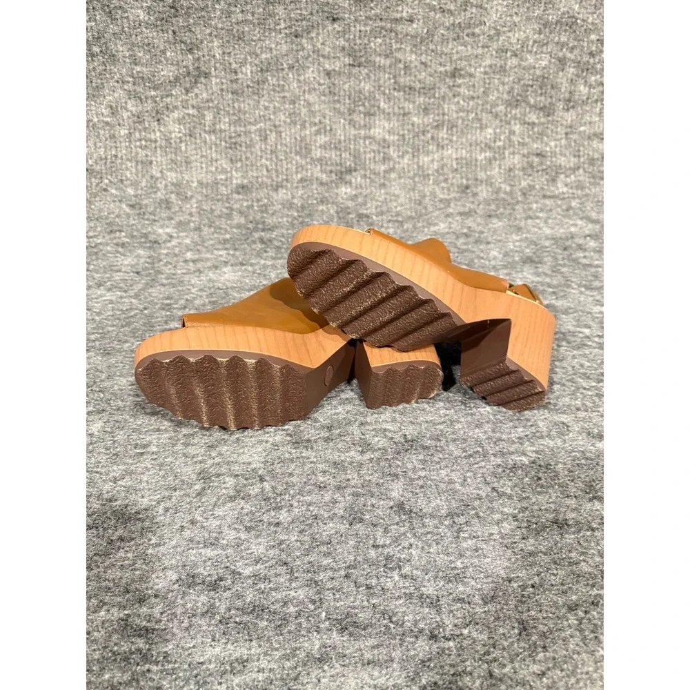 Dr. Scholl's Original Collection Wind Down Brown Leather Platform Sandals 9M